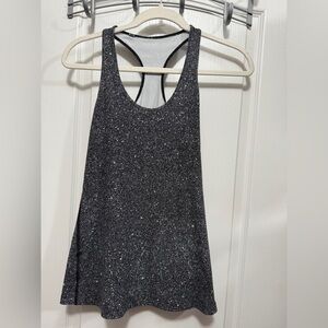 Lululemon Women’s 6 Racer back Tank Top Black splatter static print Gorpcore EUC
